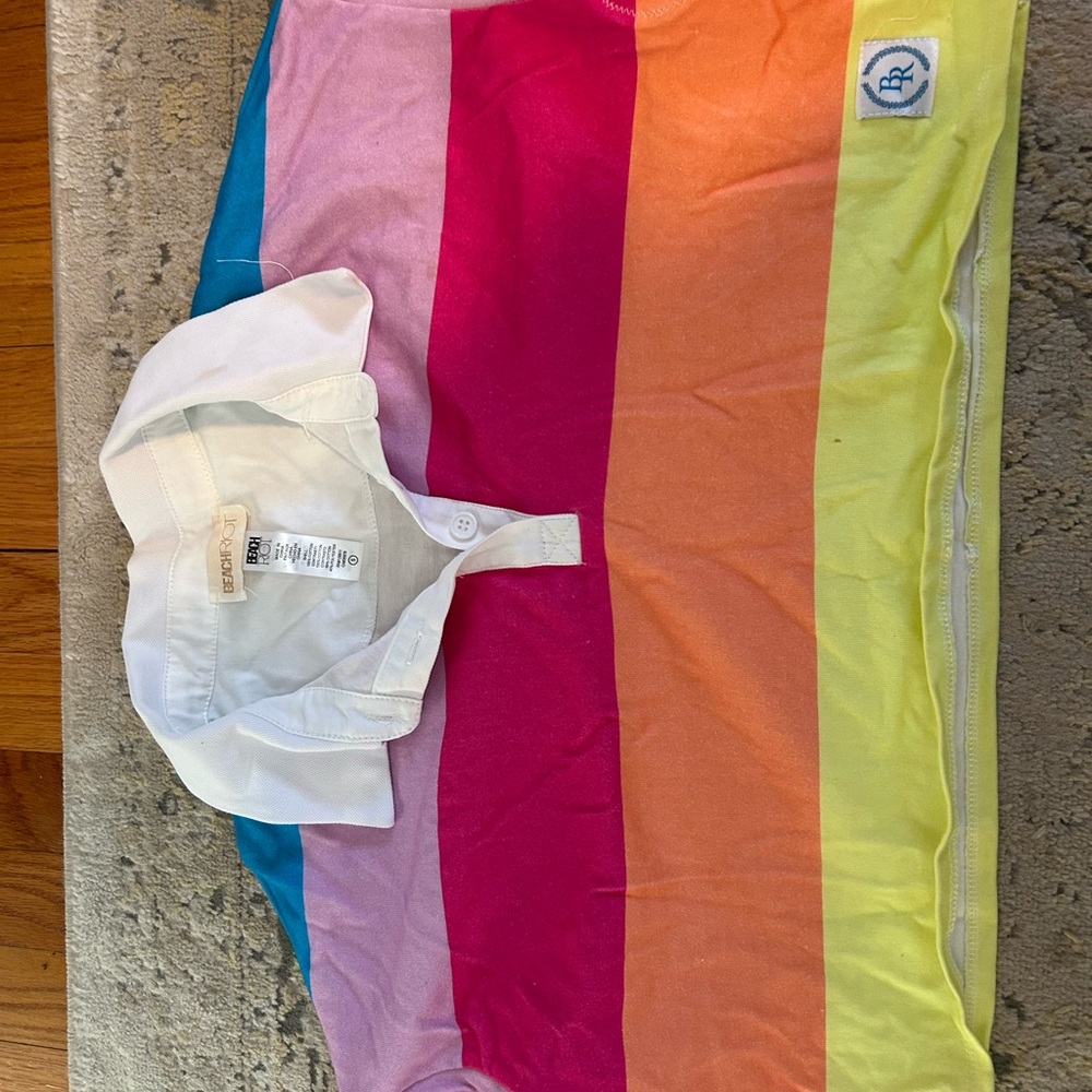 Beach Riot Multicolor Striped Polo Top